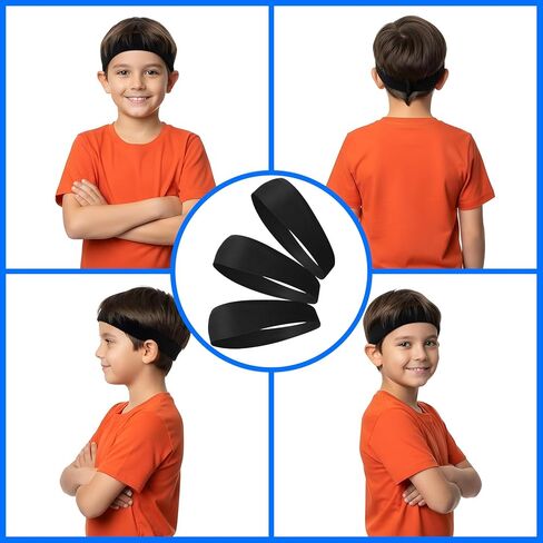 Sibba 3 x Sports Sweatbands Football Headband Elastic Breathable Running Headbands Sweat Wicking Wide Headband Sweatband Athletic Sweat Band Hair Bands for Basketball, Tennis, Soccer, Cycling, Fitness in Saudi Arabia