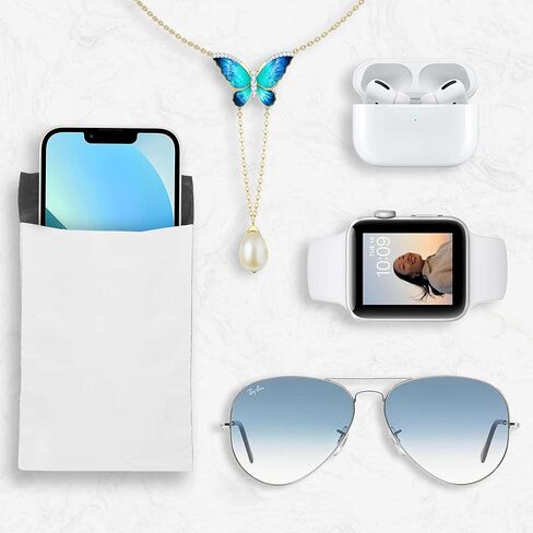 أكياس بريد صغيرة من البوليستر مقاس 5 × 7، أكياس شحن بيضاء صلبة - أكياس بولي خالية من التمزق والثقب - أكياس بريد مقاومة للماء - أكياس تغليف للأعمال الصغيرة - عدد 200 in Kuwait