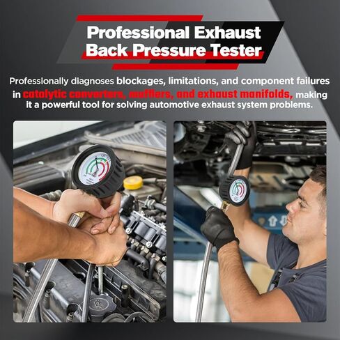 طقم اختبار الضغط الخلفي للعادم مع خرطوم من الفولاذ المقاوم للصدأ بطول 6 أقدام، مقياس ضغط خلفي احترافي لعادم السيارات الديزل مع موصل سريع، محولات M12 وM18، للشاحنات وسيارات الدفع الرباعي والشاحنات وما إلى ذلك. in Kuwait