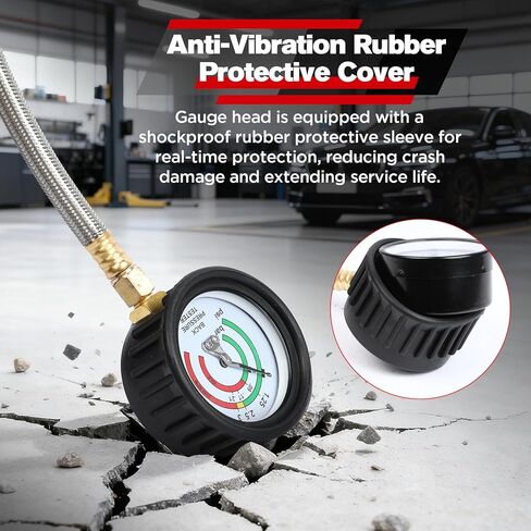 طقم اختبار الضغط الخلفي للعادم مع خرطوم من الفولاذ المقاوم للصدأ بطول 6 أقدام، مقياس ضغط خلفي احترافي لعادم السيارات الديزل مع موصل سريع، محولات M12 وM18، للشاحنات وسيارات الدفع الرباعي والشاحنات وما إلى ذلك. in Kuwait