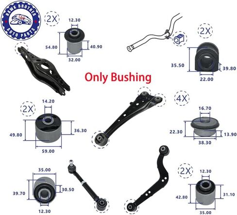 14 Pcs Rear Upper Lower Suspension Lateral Trans Control Arm Bushing Replacement For 2006-2012 Toyota Rav4 in Saudi Arabia
