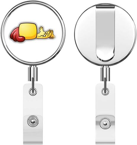 Cartoon Chicken Round ID Badge Key Card Tag Holder Badge Retractable Reel Badge Holder with Belt Clip in Saudi Arabia