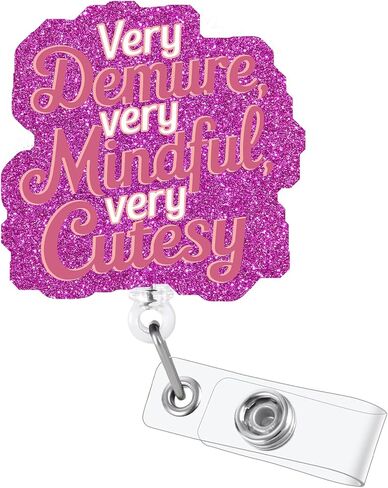 Pink Butterfly Retractable Badge Reel, Funny Glitter ID Clip Name Tag Card Gift for Office Worker Doctor Nurse Teacher Employee Alligator Clip in Saudi Arabia