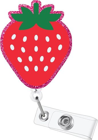 Pink Butterfly Retractable Badge Reel, Funny Glitter ID Clip Name Tag Card Gift for Office Worker Doctor Nurse Teacher Employee Alligator Clip in Saudi Arabia