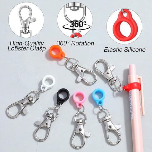 12PCS Retractable Pen Holders, Pen Holder for Lanyard Pens Clip with Lobster Clasp for Pens Nurses Badge Reel Accessories in Saudi Arabia