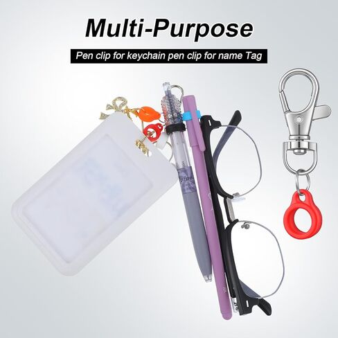 12PCS Retractable Pen Holders, Pen Holder for Lanyard Pens Clip with Lobster Clasp for Pens Nurses Badge Reel Accessories in Saudi Arabia