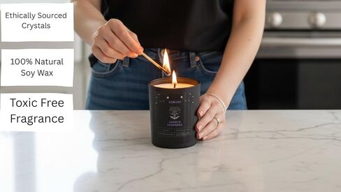 Gemini Zodiac Candle, Natural Soy, Wooden Wick, Crystal Infused, 10oz in Saudi Arabia
