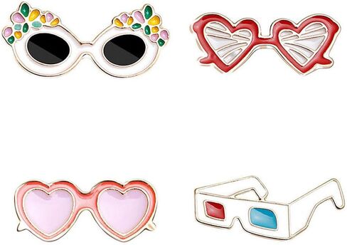 دبابيس طية صدر السترة من مينا هاواي، 4 قطع صغيرة من دبابيس النظارات الاستوائية للطوق، والقبعات، والحقائب، وإكسسوارات أزياء حفلات هاواي (نمط مختلط) in Kuwait