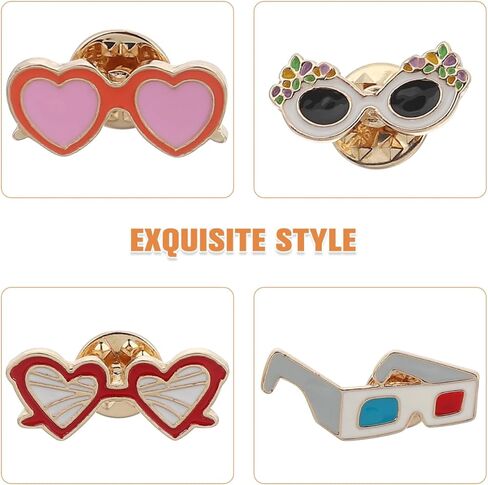 دبابيس طية صدر السترة من مينا هاواي، 4 قطع صغيرة من دبابيس النظارات الاستوائية للطوق، والقبعات، والحقائب، وإكسسوارات أزياء حفلات هاواي (نمط مختلط) in Kuwait