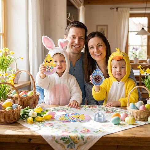 42 Pack Easter Candy Cards with Plastic Domes, DIY Bunnies Eggs Chick Card Candy Holder, Fillable Easter Greeting Cards Holder Exchange Gifts for School Class Spring Party Favors (Candy Not Included) in Kuwait