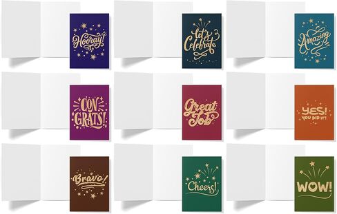 Congratulation Cards – 18 Pack Blank Inside, 9 Unique Designs, 5"x7" Cards - All Occasion Congratulations Gifts with Envelopes & Stickers for Achievements, Celebrations & Milestones in Kuwait