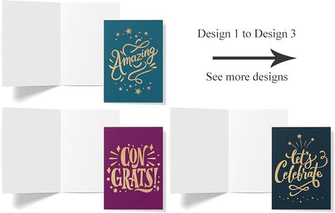 Congratulation Cards – 18 Pack Blank Inside, 9 Unique Designs, 5"x7" Cards - All Occasion Congratulations Gifts with Envelopes & Stickers for Achievements, Celebrations & Milestones in Kuwait