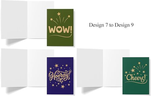 Congratulation Cards – 18 Pack Blank Inside, 9 Unique Designs, 5"x7" Cards - All Occasion Congratulations Gifts with Envelopes & Stickers for Achievements, Celebrations & Milestones in Kuwait