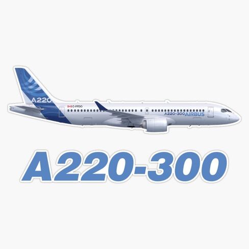 مغناطيس ايرباص A220-300 مغناطيس الفينيل ملصق لاصق لامع ورائع 5" in Saudi Arabia