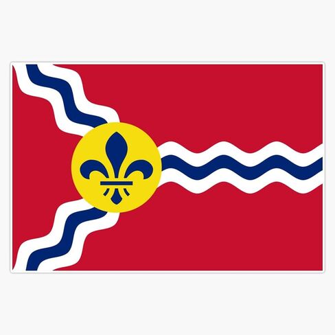 Flag Of St. Louis Vinyl Decal Wall Laptop Bumper Sticker 5" in Saudi Arabia
