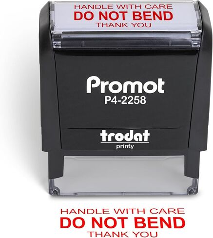 Promot Handle with Care Do Not Bend Stamp - Self Inking Rubber Stamp - Custom Stamp, Rubber Stamps, Ink Stamps, Stamps for Mailing, Custom Stamps Self Inking, Rubber Stamps Custom, Stamp Dispenser in Saudi Arabia