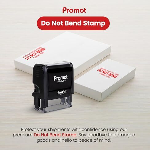 Promot Handle with Care Do Not Bend Stamp - Self Inking Rubber Stamp - Custom Stamp, Rubber Stamps, Ink Stamps, Stamps for Mailing, Custom Stamps Self Inking, Rubber Stamps Custom, Stamp Dispenser in Saudi Arabia