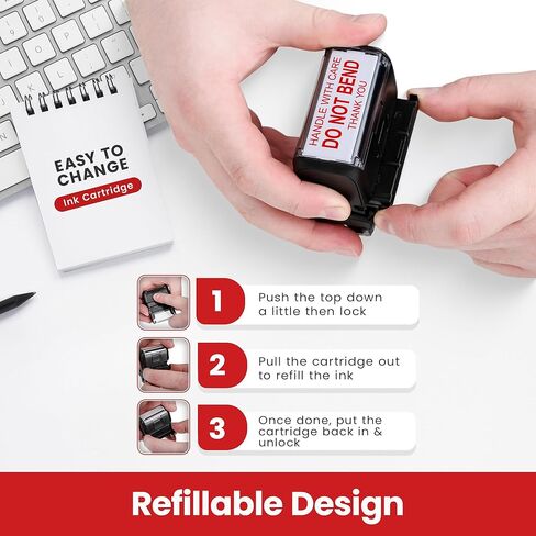 Promot Handle with Care Do Not Bend Stamp - Self Inking Rubber Stamp - Custom Stamp, Rubber Stamps, Ink Stamps, Stamps for Mailing, Custom Stamps Self Inking, Rubber Stamps Custom, Stamp Dispenser in Saudi Arabia