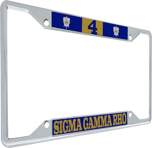 Desert Cactus Sigma Gamma Rho Car Accessories SGRhos Sigmas Metal License Plate Frame and Tag Holder for Front or Rear of Vehicle (#4 License Plate Frame) in Saudi Arabia