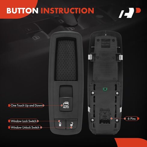 A-Premium Power Window Switch Compatible with Dodge Charger 2011-2016, Journey 2011-2016 & Chrysler 300 2011-2015, with Auto Up & Down, Front Right Passenger Side in Kuwait
