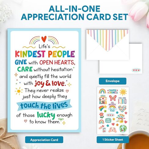Decorably Glitter 5x7in Individual School Counselor Appreciation Card with Matching Envelope & Stickers for Teacher, Social Workers, Friends, & Kindest Person, with Printed Message Inside - Gifting in Saudi Arabia
