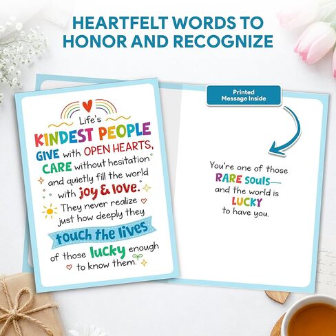 Decorably Glitter 5x7in Individual School Counselor Appreciation Card with Matching Envelope & Stickers for Teacher, Social Workers, Friends, & Kindest Person, with Printed Message Inside - Gifting in Saudi Arabia