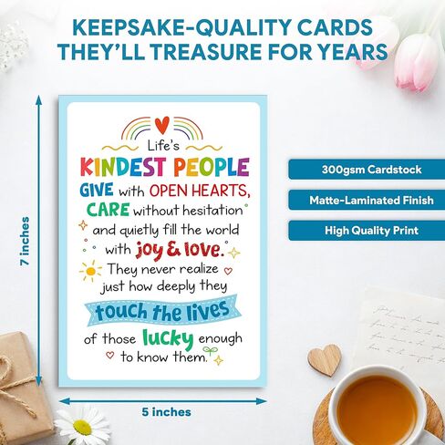Decorably Glitter 5x7in Individual School Counselor Appreciation Card with Matching Envelope & Stickers for Teacher, Social Workers, Friends, & Kindest Person, with Printed Message Inside - Gifting in Saudi Arabia