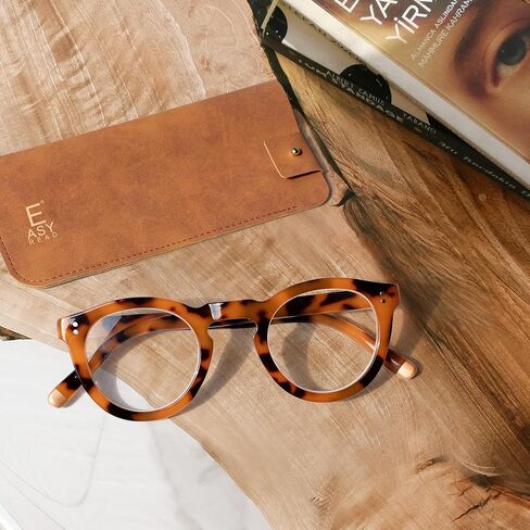 نظارات حجب الضوء الأزرق سهلة القراءة للنساء، نظارات كمبيوتر دائرية مضادة لإجهاد العين للنساء مع مفصلات زنبركية in Kuwait