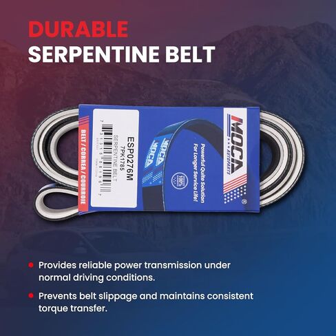 MOCA 7PK1785 Fabric Faced Serpentine Belt Fit for Honda 2003-2007 Accord 2.4L in Saudi Arabia