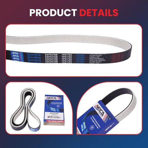 MOCA 7PK1785 Fabric Faced Serpentine Belt Fit for Honda 2003-2007 Accord 2.4L in Saudi Arabia