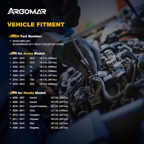 911-769 Vapor Canister Purge Valve Solenoid EVAP Fits for Honda Accord Crosstour Civic Odyssey Pilot Ridgeline, for Acura MDX RDX RL TL TSX ZDX 36162-RMX-A01 in Kuwait