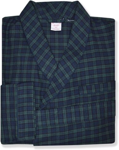Brooks Brothers Mens Tartan Plaids Flannel Cotton Knee Length Robe with Belt, in Saudi Arabia
