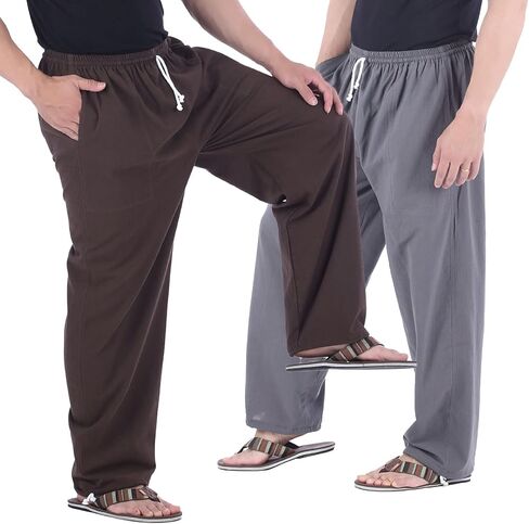 Men Lounge Pants Gray + Brown-2XL in Saudi Arabia