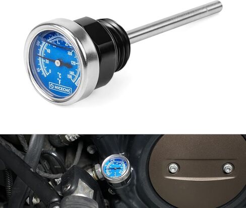 NICECNC Black Oil Dipstick Temperature Gauge Oil Filler Plug Compatible with Harley Sportster S RH1250S 2021-2024, Nightster RH975 2022-2024, Replacement for 62700321, See Fitments in Saudi Arabia
