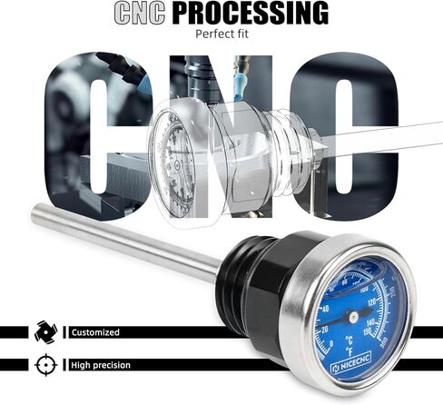 NICECNC Black Oil Dipstick Temperature Gauge Oil Filler Plug Compatible with Harley Sportster S RH1250S 2021-2024, Nightster RH975 2022-2024, Replacement for 62700321, See Fitments in Saudi Arabia