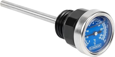 NICECNC Black Oil Dipstick Temperature Gauge Oil Filler Plug Compatible with Harley Sportster S RH1250S 2021-2024, Nightster RH975 2022-2024, Replacement for 62700321, See Fitments in Saudi Arabia