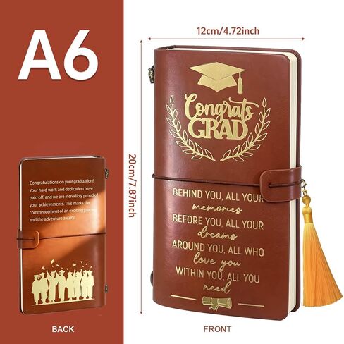 Graduation Gifts Leather Journal Notebook for Her Him, Class of 2026 Senior High School College Masters Degree Phd Nurse Inspirational Graduation Gift Ideas for Women Men Student Graduate Travel in Saudi Arabia