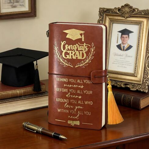 Graduation Gifts Leather Journal Notebook for Her Him, Class of 2026 Senior High School College Masters Degree Phd Nurse Inspirational Graduation Gift Ideas for Women Men Student Graduate Travel in Saudi Arabia