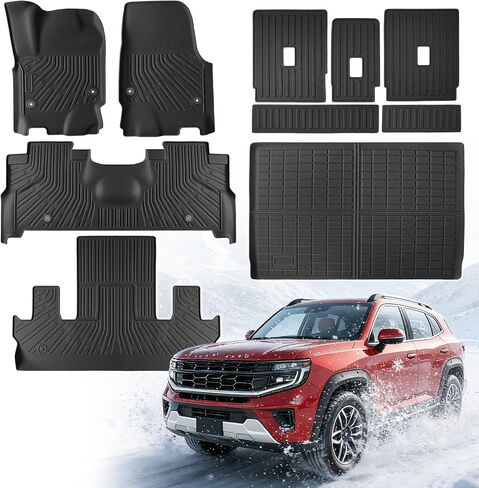 Floor Mats for Ford Expedition Max 2025 2026(Only 7 Seat/with 2nd Row Bucket Seats) All Weather TPE Tapets Cargo Liners 2025-2026 for Ford Expedition Accessories 2nd & 3rd Row Backrest Mats 10pcs in Kuwait