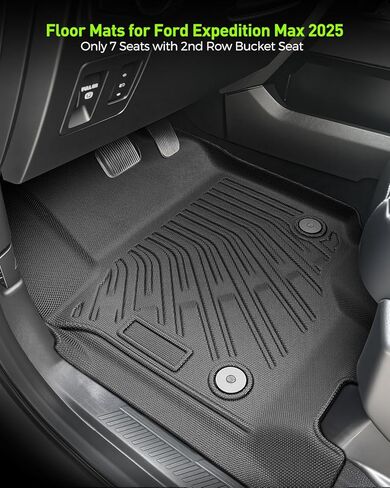 Floor Mats for Ford Expedition Max 2025 2026(Only 7 Seat/with 2nd Row Bucket Seats) All Weather TPE Tapets Cargo Liners 2025-2026 for Ford Expedition Accessories 2nd & 3rd Row Backrest Mats 10pcs in Kuwait