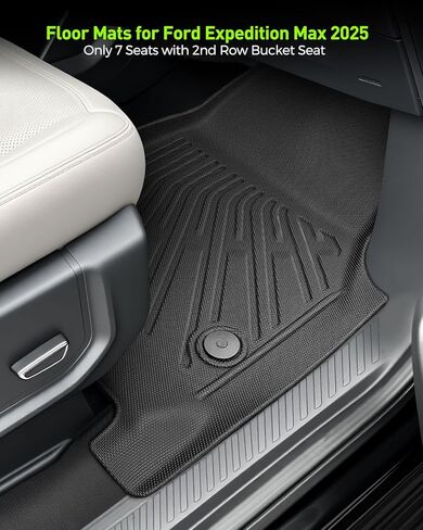 Floor Mats for Ford Expedition Max 2025 2026(Only 7 Seat/with 2nd Row Bucket Seats) All Weather TPE Tapets Cargo Liners 2025-2026 for Ford Expedition Accessories 2nd & 3rd Row Backrest Mats 10pcs in Kuwait