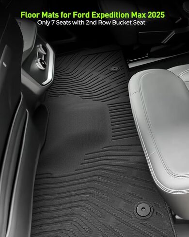 Floor Mats for Ford Expedition Max 2025 2026(Only 7 Seat/with 2nd Row Bucket Seats) All Weather TPE Tapets Cargo Liners 2025-2026 for Ford Expedition Accessories 2nd & 3rd Row Backrest Mats 10pcs in Kuwait