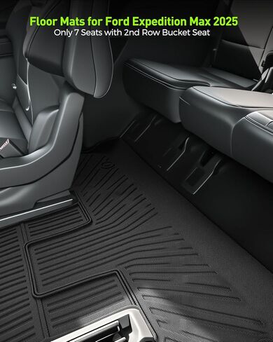 Floor Mats for Ford Expedition Max 2025 2026(Only 7 Seat/with 2nd Row Bucket Seats) All Weather TPE Tapets Cargo Liners 2025-2026 for Ford Expedition Accessories 2nd & 3rd Row Backrest Mats 10pcs in Kuwait