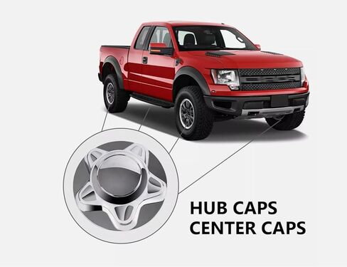 2pcs 7" Chrome Wheel Hub Cap Center Cover Fit for 97-03 Ford F150 Expedition Rim (Silver 2pcs) in Saudi Arabia