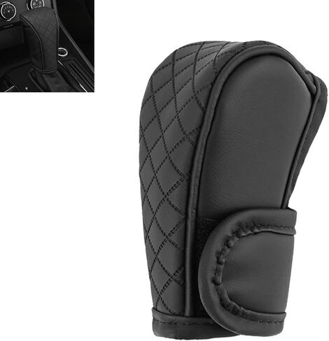 Car Gear Shift Cover, Leather No-Slip Stick Shift Knob Cover, Breathable Gear Shift Decoration Accessories for Shifter Lever Protection, Universal Knob Protector Cover for Car Trukcs (Black) in Saudi Arabia