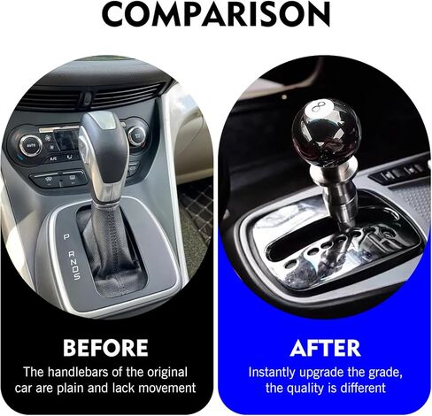Shift Knob Manual Gear, 8 Ball Billiard Decorative Shift Knob with 3 Size Adapters, Vehicle Gear Lever Head Modification Accessories, Universal for Most Manual Cars (Black) in Kuwait