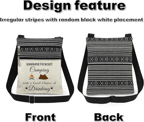 Camping Fun Adjustable Strap Crossbody Bag Weekly Forecast Camping Print with Tent and Glass Design Messenger Bag for Outdoor Adults Night Gift for Outdoor Travel Sister Birthday Party​​ in Saudi Arabia