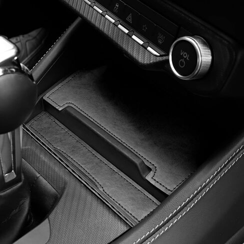 KUNGKIC for Ford Mustang 2024 2025 PU حامل أكواب السيارة غير القابل للانزلاق إدراج قفاز مقصورة حصيرة جيب الباب الحصير مكافحة الغبار الداخلية أساسيات الديكور الملحقات (أسود) in Kuwait