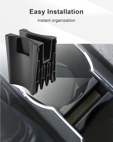 Center Console Cup Holder Insert Divider Set Fit for Toyota Corolla 1.8L 2014 2015 2016 2017 2018 Replace 55618-02300-C0 5561802300C0,Black in Kuwait