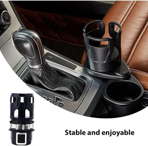 Car Drink Holder, Drinks Holder, Expandable Cup Holder for Drinks, Car Drink Holder for Ventilation, Ideal for Car Trips and Commuters (Black) in Saudi Arabia